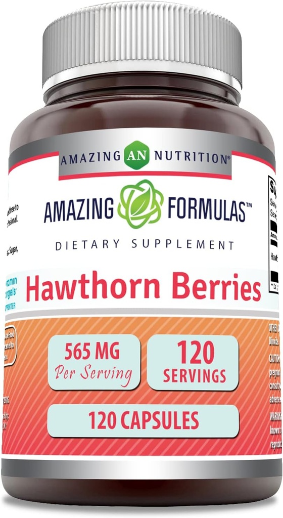 Amazing Formulas Hawthorn Berries Supplements 124; 565 Mg Per Serving