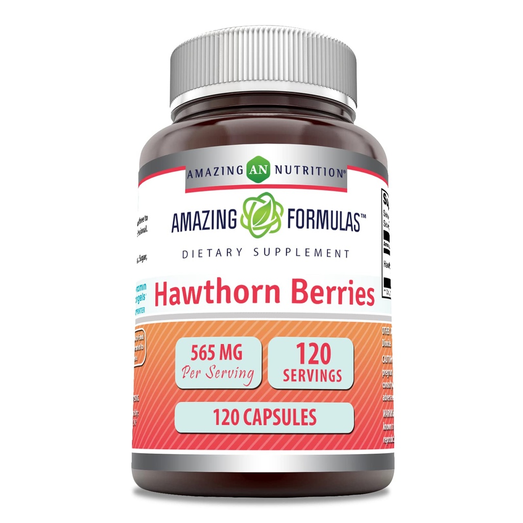 Amazing Formulas Hawthorn Berries Supplements 124; 565 Mg Per Serving