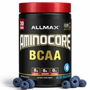 ALLMAX Nutrition AMINOCORE BCAA - 8G BCAA - 100% Pure Branch Kædede Aminosyrer - Gluten Free - Blå Hindbær - 315 Gram