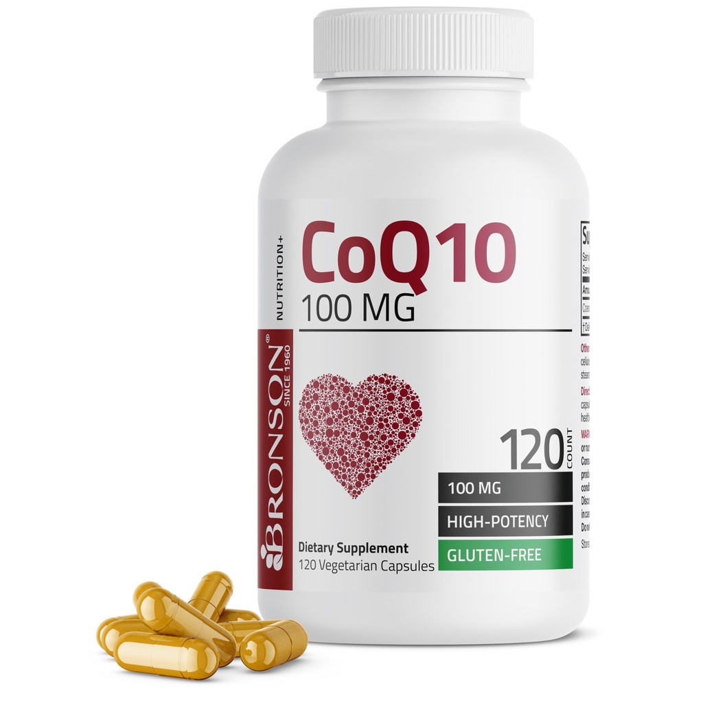 Bronson CoQ10 100 MG High Potency Cellular Energy Production, 120 Vegetariske kapsler