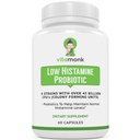 VitaMonk Low Histamin Probiotika Fight Histamin Intolerance og støtte Balanceret Gut Sundhed - Histamin Free Probiotic for dem, der søger sundhed forbedringer med Histamin Control -60 kapsler