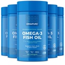 Fish Oil Kosttilskud med Omega 3 Fedtsyrer (5 Flaske, 120 Softgel) - High EPA, DHA, & IFOS Fish Oil Pills Support Heart & Joint Health - Burpless Fish Oil Promotions Brain Function