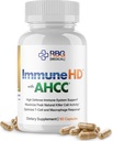 Immunie- HD med AHCC supplement til immunforsvar, 1500mg af AHCC Mushroom Extract + Olive Leaf & Quercetin med bromelain, Natural Killer Cell Aktivitet for Immunsystemet, Lever funktion, 90 Caps, RBG