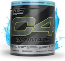 Cellucor C4 Ultimate Pre Workout Powder - Sugar Free Preworkout Energy Supplement for mænd og kvinder - 300mg Koffein + TeaCrine + Dynamin + Creatin - Frossen Bombsicle, 20 Servere