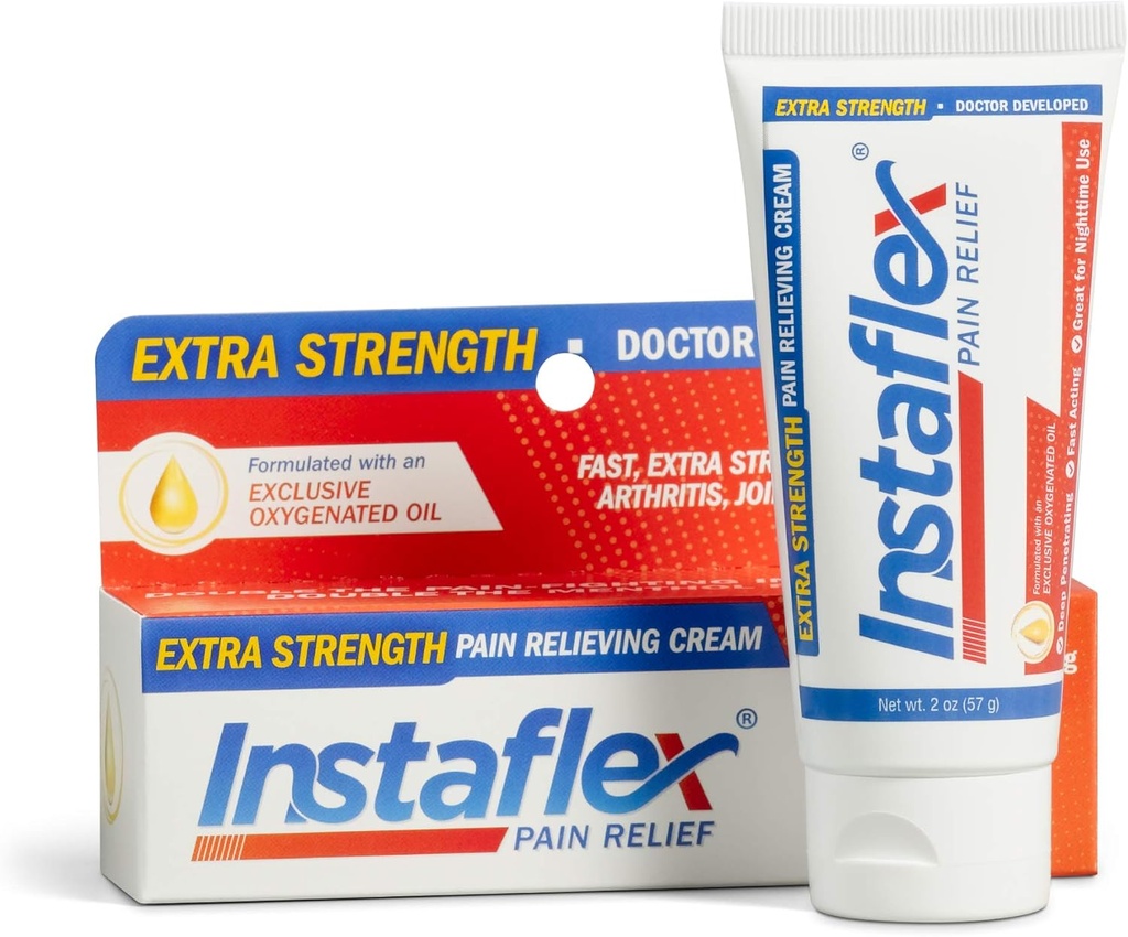 Sunde retninger Instaflex Extra Strength Pain Relief Cream, med 2X Paining-Fighting Ingredients, Rubs Out your Toughest Muscle & Joint Pain (2 oz)