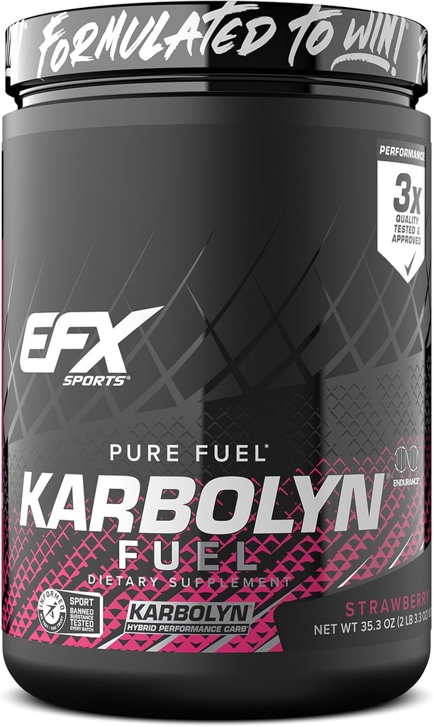 EFX Sports Karbolyn Brændstof • 124; Fast- Absorbing Carbodiate Powder • 124; Carb Belastning, Vedvarende energi, Hurtig Inddrivelse • 124; Stimulant Gratis • 124; 18 Servere (Jordbær)