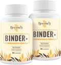 Detox Binder Supplement - Aktiveret kul, Zeolit, Bentonit Clay, Milk Thistle, Proprietary Blends - Lever & Gut, Max Absorption, 180 Veganske Kapsler