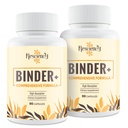 Detox Binder Supplement - Aktiveret kul, Zeolit, Bentonit Clay, Milk Thistle, Proprietary Blends - Lever & Gut, Max Absorption, 180 Veganske Kapsler