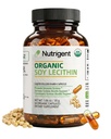 USDA Organic Soy Lecithin Supplement 800 mg, High Absorption Liquid Organic Capsules, Cholin Lecithin Supplement for Brain & Lever Health Support, Non- GMO, Gluten Free, 60 Greve