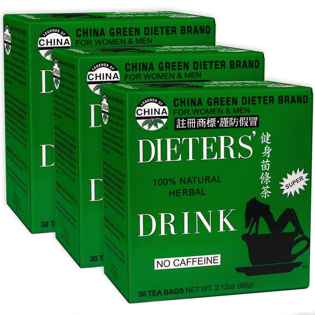Onkel Lee 's Senna Tea 3- Pack - Green Dieter' s Drink, Caffe- Free 100% Natural Herbal Detox & fordøjelsesstøtte, 30 Ct Hver