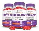 (3 Pack) Ultra Quick Keto ACV Gummies Extreme 2000MG Ultraquick Keto Gummies Apple Cider Vinciate Formuleret med Pomegranat Beet Juice Powder B12 Vegan Non GMO 180 Gummys