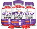 Justified Laboratories (3 Pack Ultra Quick Keto ACV Gummies Extreme 2000MG Ultraquick Keto Gummies Apple Cider Vinagar Formuleret med Pomegranate Beet Juice Powder B12 Vegan Non GMO 180 Gummys