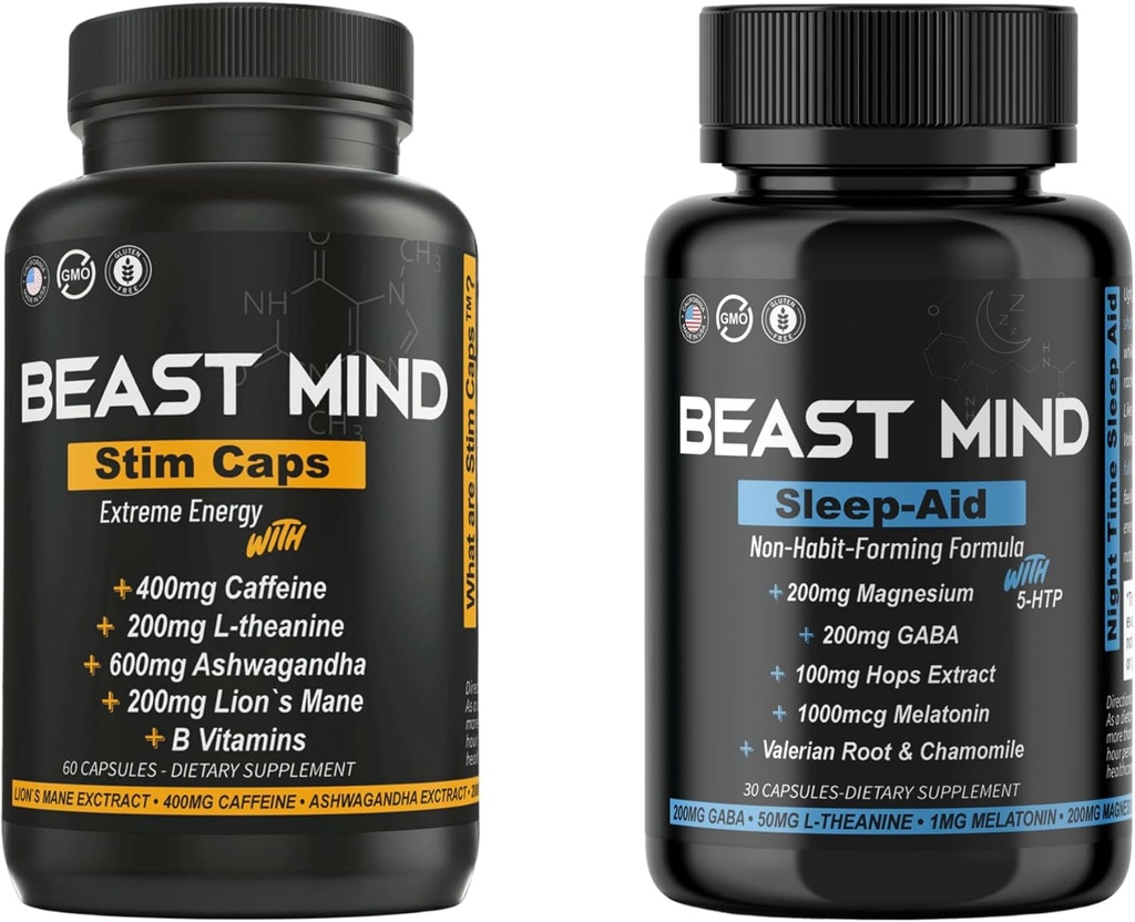 Dag & nat energi med dvalehjælp Bundle 124; 400mg Koffein