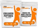 BulkSupplements Collagen Peptider 1kg + Græs Fed Whey Protein Koncentrat 1kg Bundle