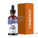 VIMERGY Kids USDA Organic Liquid Zink Sulfate - for børn og unge 1-18 år gamle, Fast- Absorbing Immunsupport * - fremmer sunde knogler, hår & hud. Kosher, Vegan, non-GMO - 55 ml