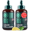 Flydende collagen peptider med biotin dråber - 30,000mcg Collagen Væske til kvinder og mænd plus biotin - Youth Skin, hårvækst, stærke negle - hårvitaminer til hårtab - Lemon Flavor - 2x2oz