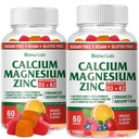 BionerLab Calcium Magnesium Zinkgummier med D3- og K2-vitamin - højpotens forbedret absorption - Orange og berry smag
