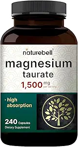 NatureBell Magnesium Taurat 1. 500 mg, 240 Kapsler