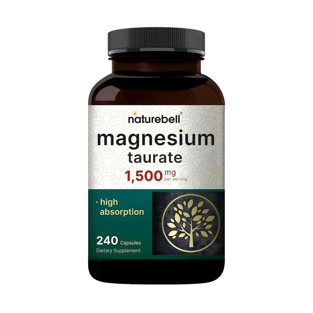 NatureBell Magnesium Taurat 1. 500 mg, 240 Kapsler