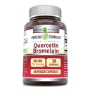 Amazing Nutrition Quercetin 800 Mg med Bromelain 165 Mg Veggie Kapsler Supplement 124; Non- Gluten Free Gluten 124; Lavet i USA; Egnet til vegetarer (60)