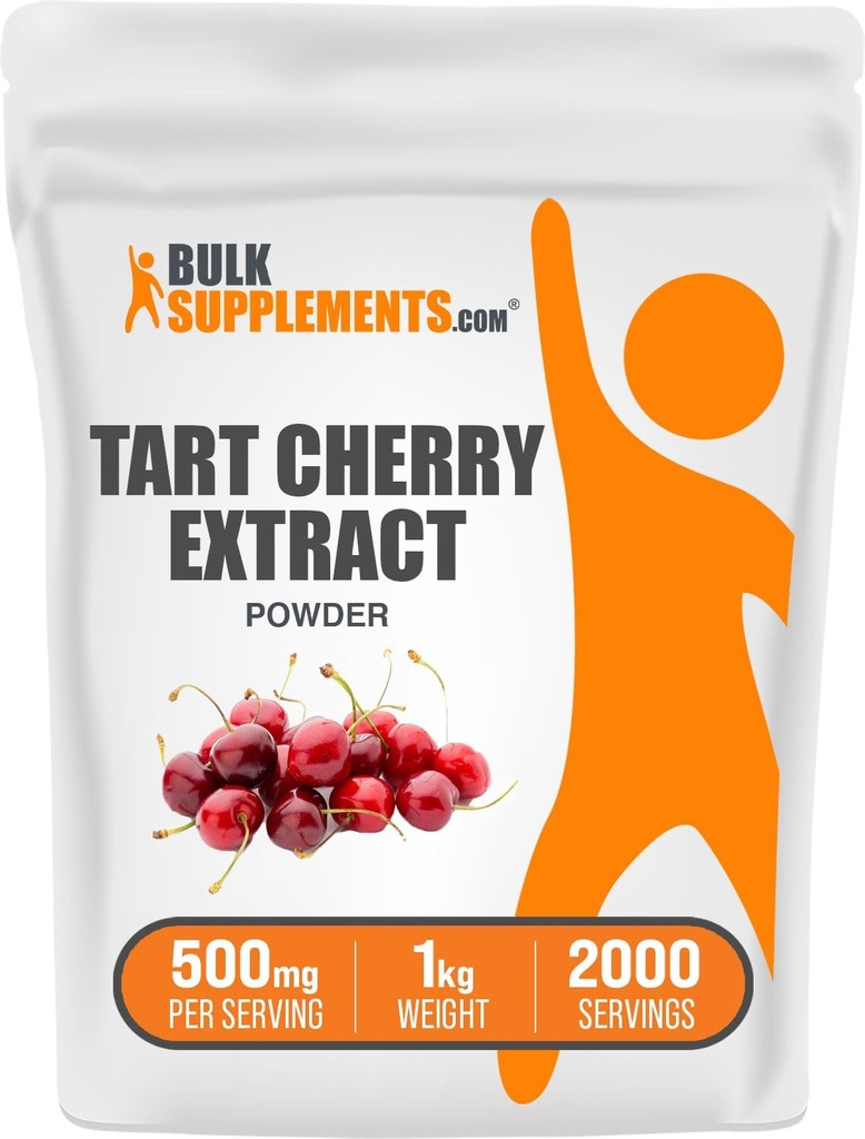 BulkSupplements.com Tart Cherry Extract Powder - Tart Cherry Supplement, Herbal Supplement - Antioxidant Kilde, Gluten Free, 500mg per servering, 5kg (11 lbs) (Pack of 5)