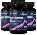 CoQ10 100mg + R- lipoinsyre 200mg per servering, 3 måneders forsyning, op til 5X forbedret Absorption, R- liposyre / CoQ10 supplement til hjertesundhed og kognitiv health- 180 kapsler
