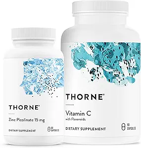 THORNE - immunstøtte bundle: Zink picolinat og C-vitamin kapsler - 60 Servere