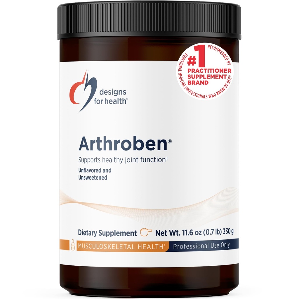 Design for sundhed Arthroben Unflavored / Usødet - Collagen Peptider Powder + Botanicals til at hjælpe med at understøtte sunde Joints - Peptider Drink Mix, Non- GMO (30 Servere / 330g)