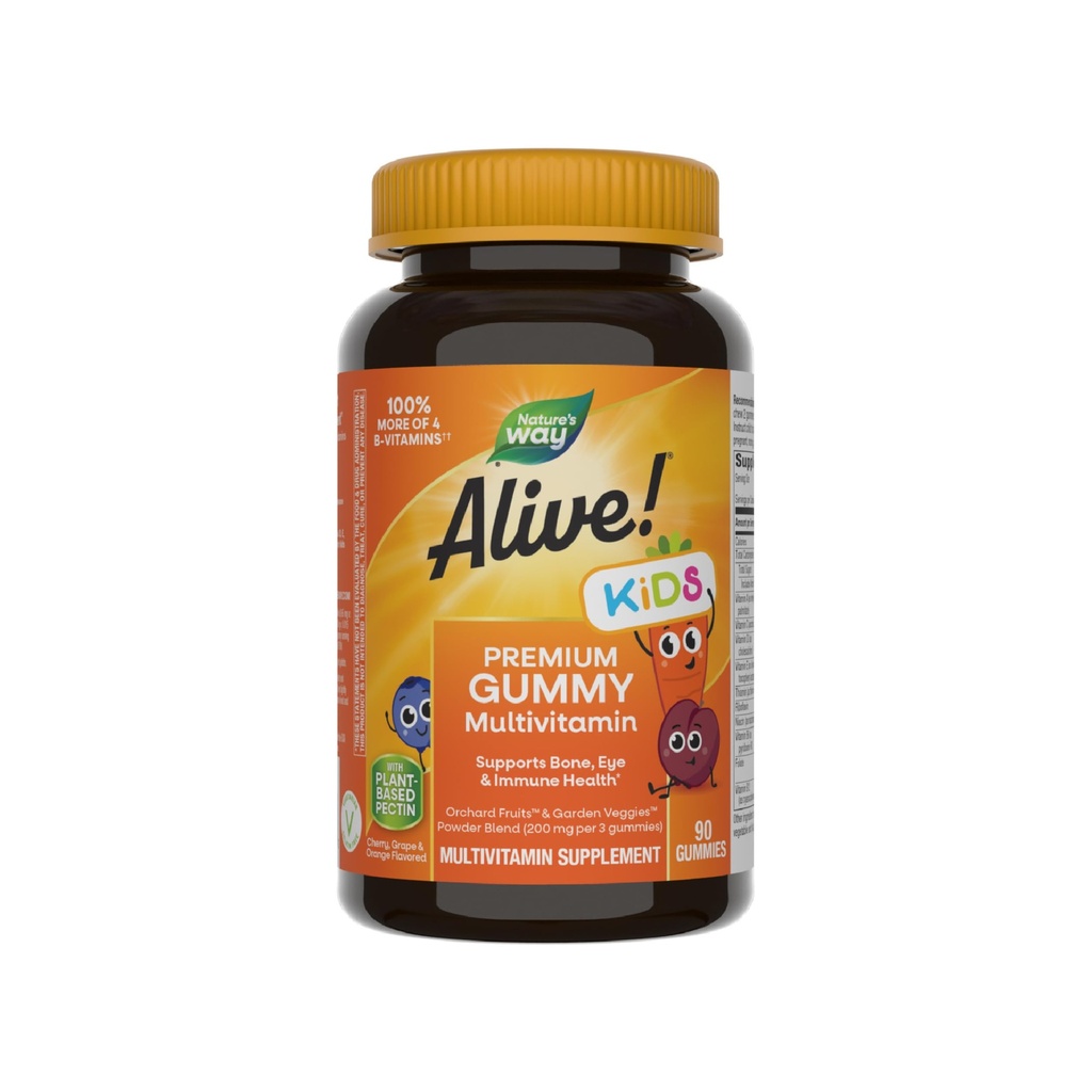 Naturen er i live! Børns Premium Gummy Multivitamin, Gluten Free, Lavet med Pectin, 90 Gummies