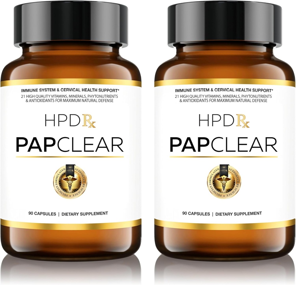PAPCLEAR Physician Formuleret • 124; Alle naturlige immunforsvar supplement • 124; Advanced Powerful Immunity Booster • 124; 21 Vitamin & Nutrients med Organic Shiitake Mushroom & Lycopene • 124; 90 Kapsler • 124; Pakning med 2