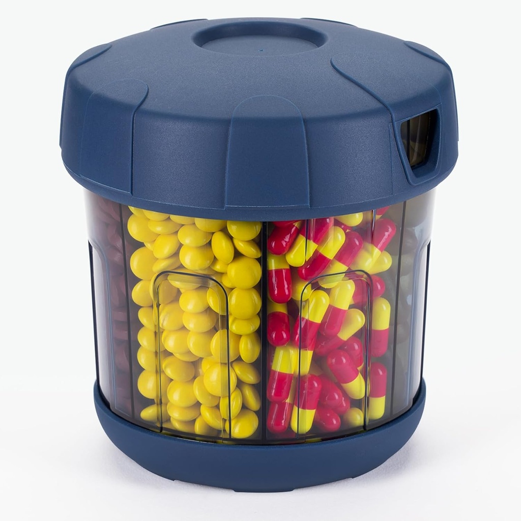 Mossime supplement Organizer med ekstra store 7 kompartmenter, TPU Soft Lid Easy Open Pill Dispenser, En måned rejse Medicin Organizer Opbevaring Vitamin Holder, Medicine Container Pill flaske