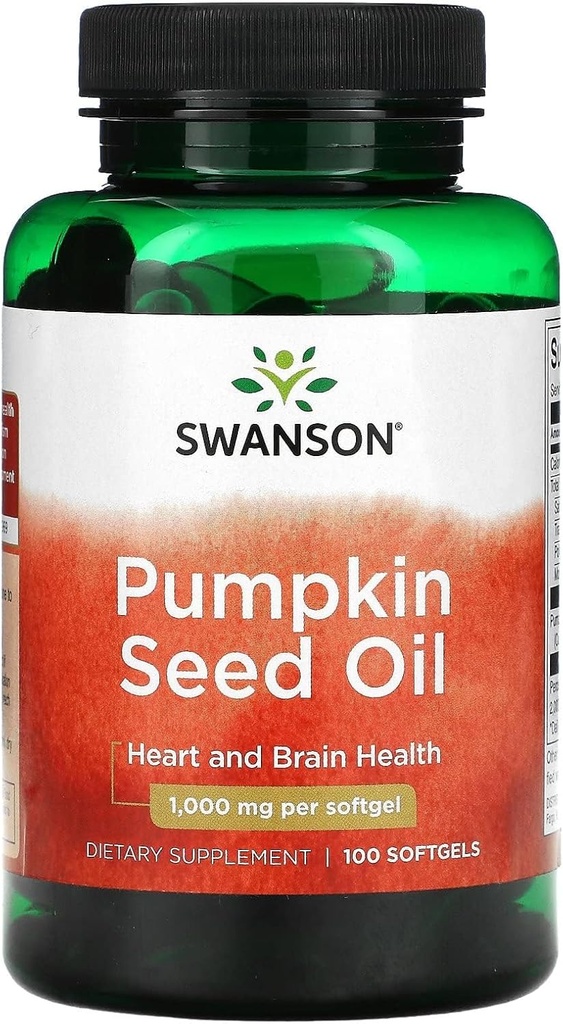 Swanson Pumpkin Seed Oil - High Bioavailable EFA - (100 Softgel kapsler, 1000 mg hver)