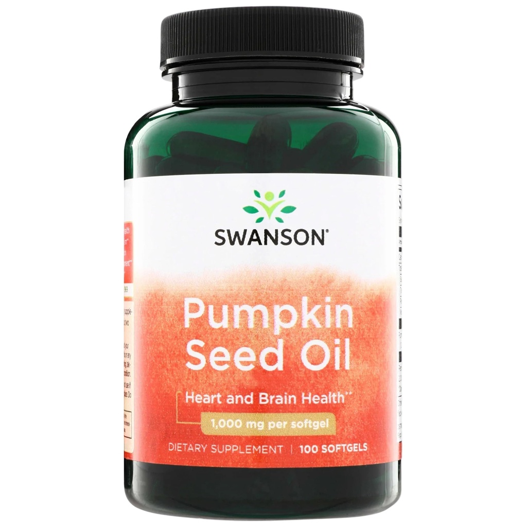 Swanson Pumpkin Seed Oil - High Bioavailable EFA - (100 Softgel kapsler, 1000 mg hver)