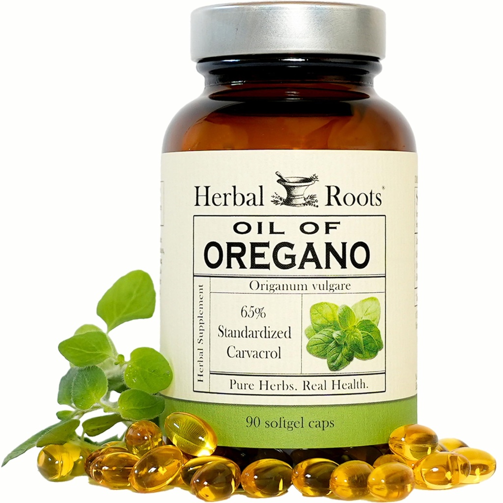 Urteudtræk Olie af Oregano - fremstillet af Mediterrane Oregano Oil - 90 Let at synke Softgel Kapsler - Ekstra styrke 150mg