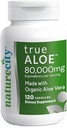 NatureCity True- Aloe Gut Health Support - 80,000mg Aloe Vera Gel Ækvivalent per servering - Organic Aloe Vera (120 kapsler) til fordøjelse, hud & fælles støtte
