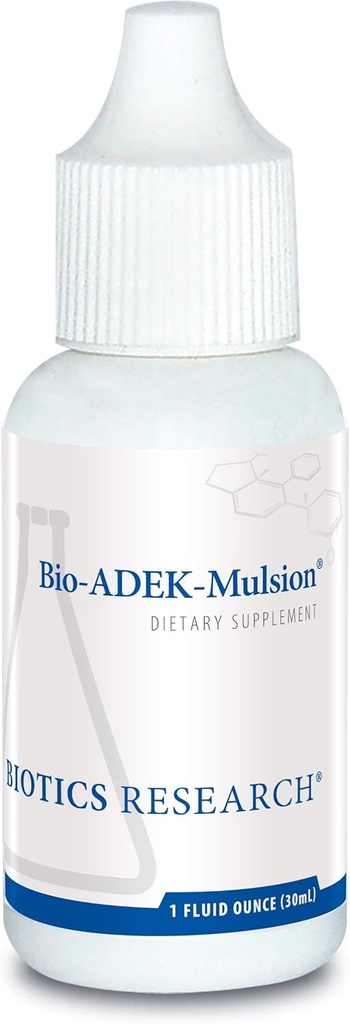 Biotics Research Bio ADEK Mulsion - emulgeret formel, Forbedret biotilgængelighed, Understøtter sund immunrespons, Knoglesundhed, Eye Health, Kardiovaskulær sundhed, 1 fl oz