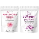 Micro Ingredients Multi Collagen Protein Powder 2lbs & Myo & D- Chiro Inositol Powder Bundle 2 Pack- Fed Collagen Peptider