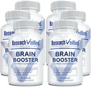 Brain Booster - Nootrop supplement til forbedre kognitiv funktion - 360 Vegansk venlige kapsler - 6 flasker