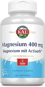 KAL 400 Mg Magnesiumtabletter, Actisorb, 60 Tælling