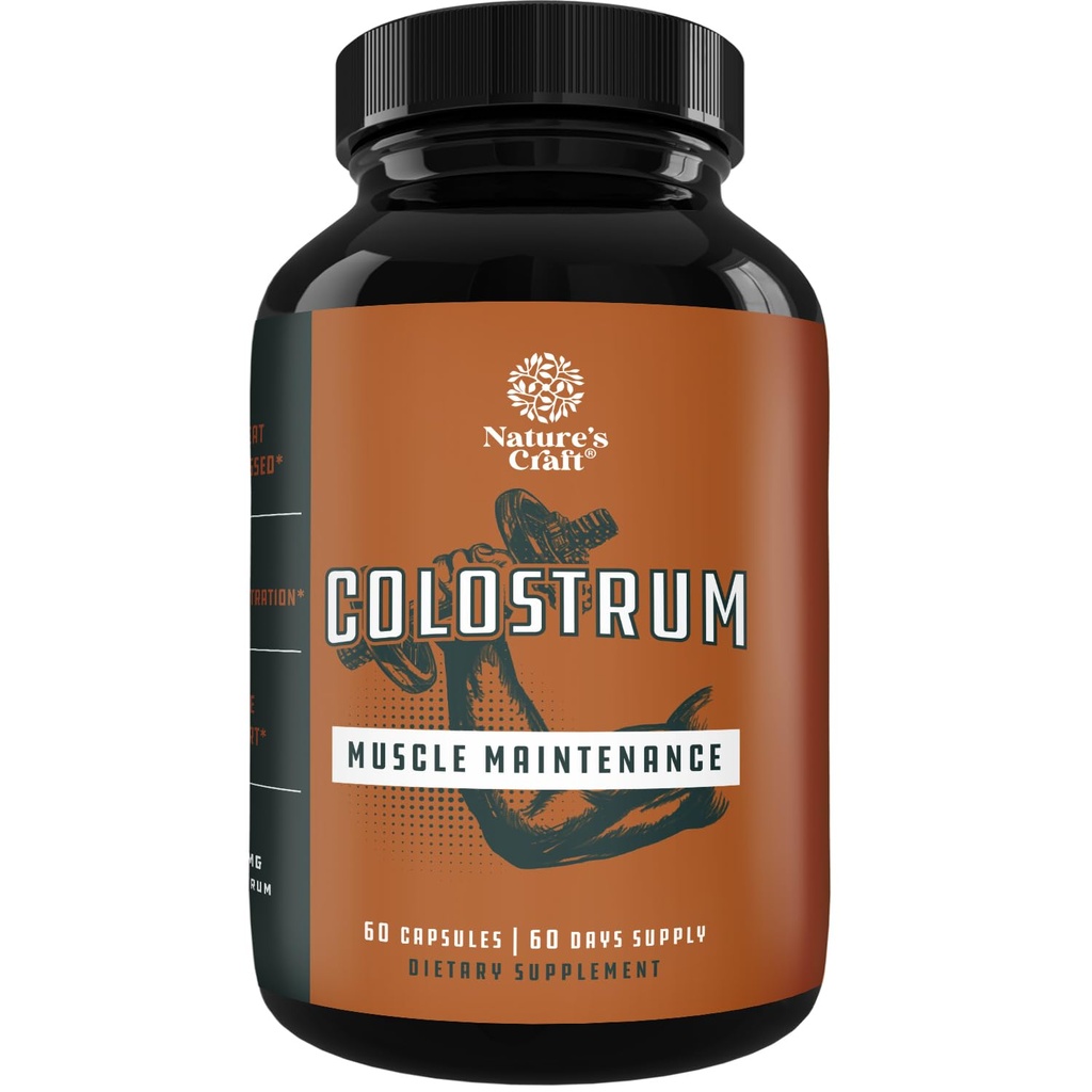 Kovine Colostrum kapsler med immunoglobulin G - Colostrum supplement og muskel builder til Gut sundhed fælles støtte immunforsvar Knoglenstyrke og hjerne støtte Probiotisk supplement