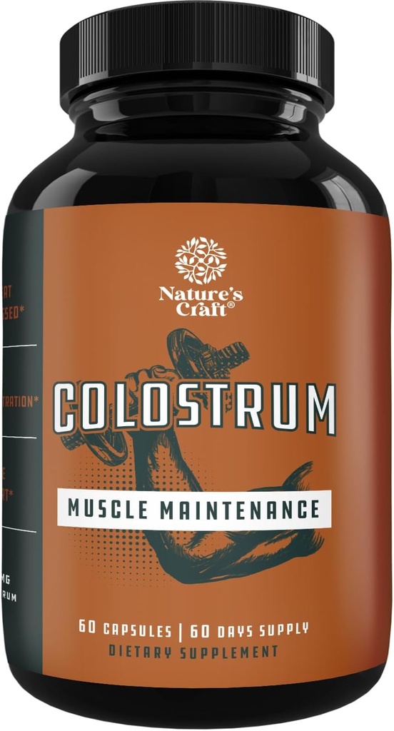 Kovine Colostrum kapsler med immunoglobulin G - Colostrum supplement og muskel builder til Gut sundhed fælles støtte immunforsvar Knoglenstyrke og hjerne støtte Probiotisk supplement