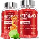Keto ACV Gummies - 1500mg Apple Cider Vinegar Gummies med Pomegranat Beetroot & Vitamin B12 B6 - Lemon Honey Flavor - for mænd og kvinder - GMO Free & Vegan - 120 Greve