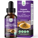 USDA Organic Ashwagandha Liquid Drops - Ashwagandha Root Extract for Stress and Mood Support - Lækre Pure Adaptogen Drops til voksne - Alkohol- Gratis urteformede tinktur til hvile - 30 ml flaske