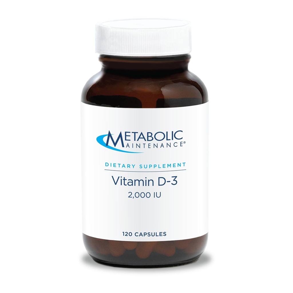 Metabolisk vedligeholdelse Vitamin D-3 2000 IE - Superior Absorption D3 med vitamin C - ben, immun, mood + cardiovaskulær Support, Ingen Fyldere (120 kapsler)
