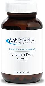 Metabolisk vedligeholdelse Vitamin D-3 2000 IE - Superior Absorption D3 med vitamin C - ben, immun, mood + cardiovaskulær Support, Ingen Fyldere (120 kapsler)