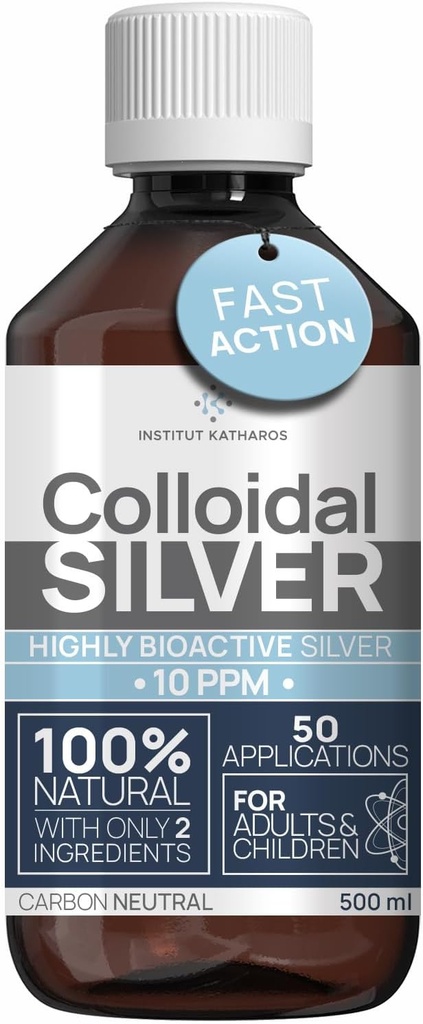Kolloid sølv Væske 8 fl oz 10 PPM - Bioactive Hydrosol Sølv Vand - Naturlig immunforsvar Nano Sol Supplement Løsning - Kvalitet Ionic Minerals - Organisk struktureret sølv