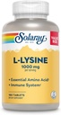 SOLARAY L- Lysin, Free- Form 1000 mg, Essential Aminosyreimmunsupporttillæg med vitamin C 1. 000 mg og Zink 25 mg, Value Size, Lab Verified, 60- Day Garanti, 60 Servering, 180 tabletter
