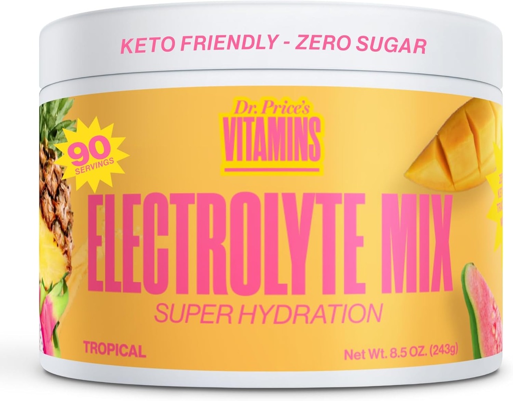 Dr. Price 's Electrolyte Mix Mex124; sukkerfri hydrering pulver med 72 + Trace Minerals Note 124; No Sugar, Fast- Opløsning Electrolytes Powder Packets