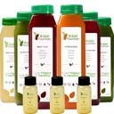 1 Day Juice Cleanse by Raw Fountain, All Natural Raw Detox Cleanse, Juicing for Body Reset, Cold Pressed Juice Fast, Great Way to Jumpstart a Healthy Diet 6 Bottles 12oz, 3 Ginger Shots