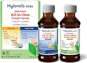 Hyland 's Kids Organic All- in- One Grape Hough Syrup Dag & Nat, To 4 Ounce Flasker